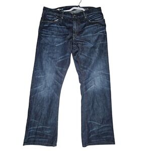Gap 1969 Men Dark Star Bootcut Jeans 38x32 Ringspun Cotton Denim Indigo 715511